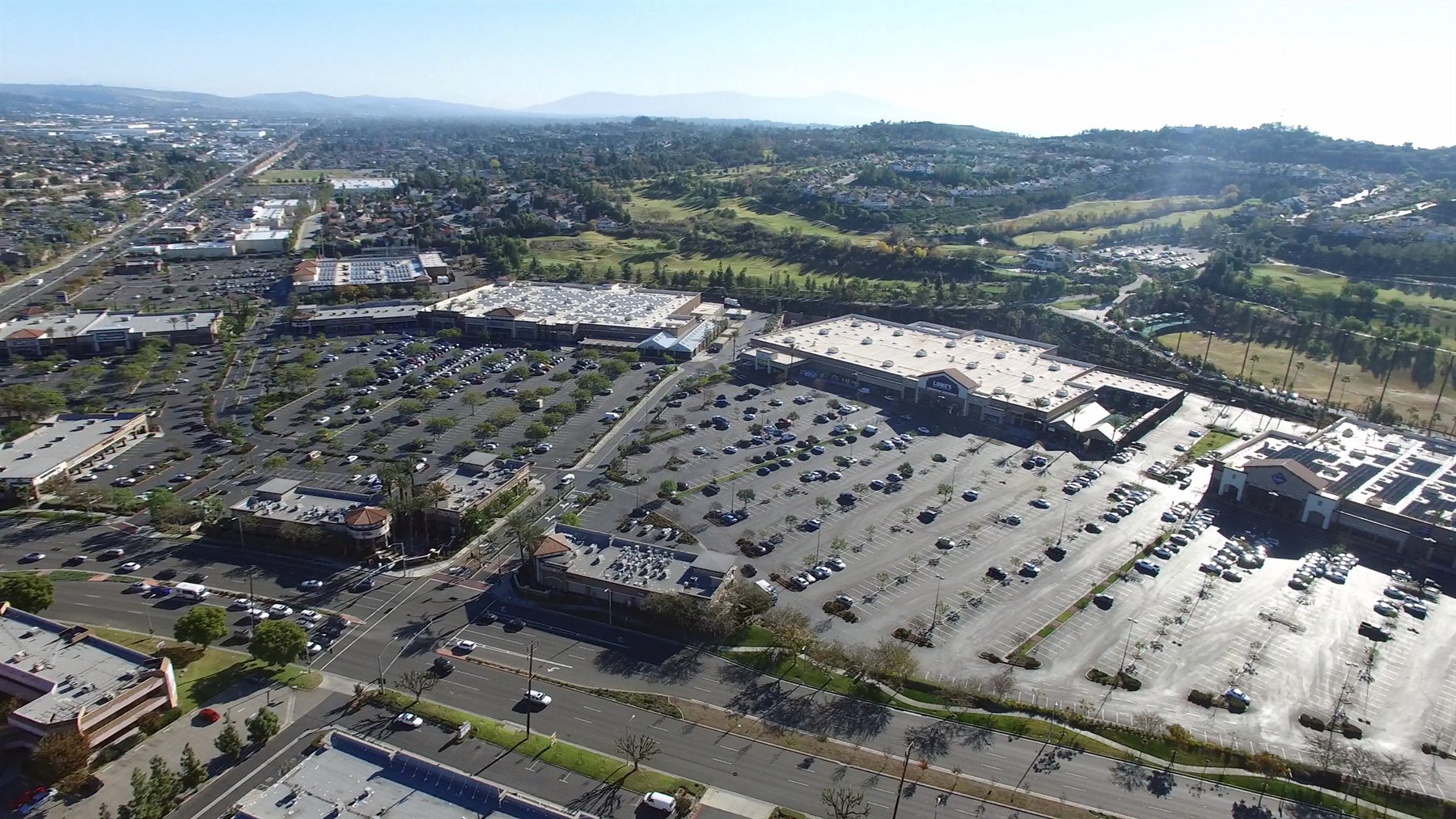 Westridge Plaza in La Habra, viewed from above